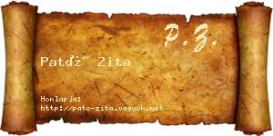 Pató Zita névjegykártya